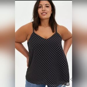 Torrid Sophie Chiffon Swing Cami polka dot  size 5